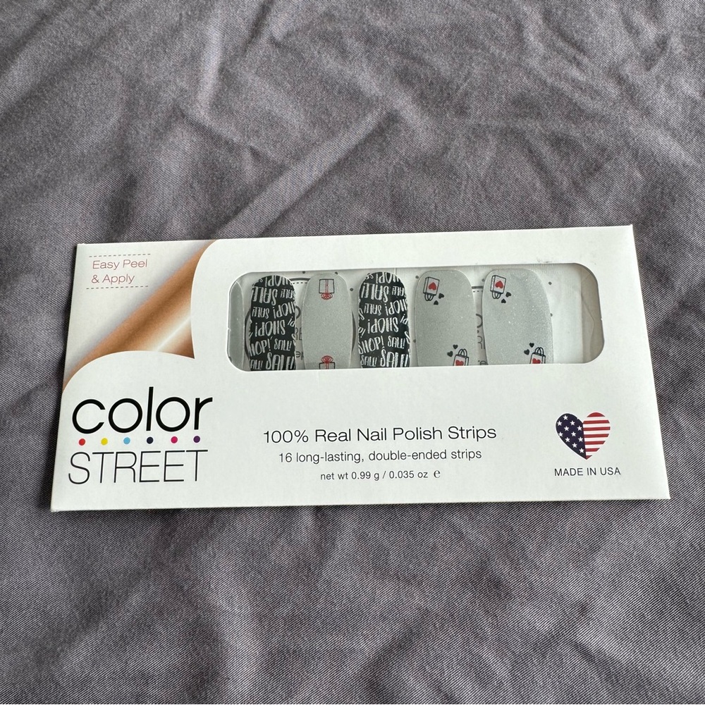 *Retired, HTF* Color Street: Shop Dead Gorgeous | Black Red Silver Stripes Gift - Picture 3 of 8